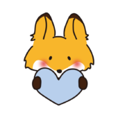 青いハートを持っているキツネ