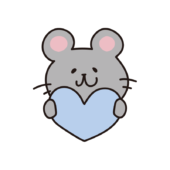 青いハートを持っているネズミ