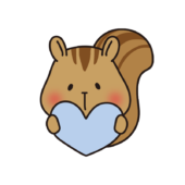 青いハートを持っているリス