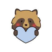 青いハートを持っているタヌキ