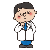 首をかしげて考える男性医師