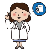 お薬の説明をする女性医師