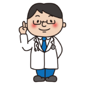 ワンポイントアドバイスをする男性医師