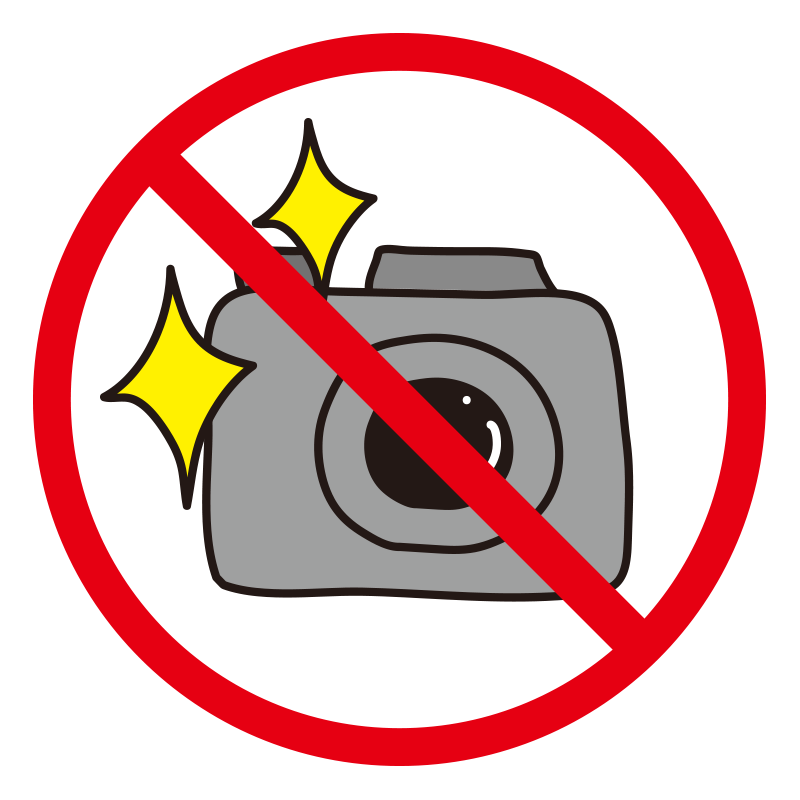 禁止マーク　カメラのフラッシュ禁止のマーク