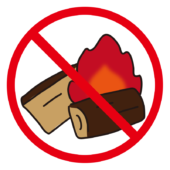 禁止マーク　焚き火禁止のマーク