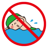 禁止マーク　遊泳禁止のマーク