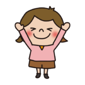 バンザイをする子供（女の子1）