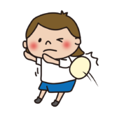 ドッジボールでボールにあたる子供（女の子）