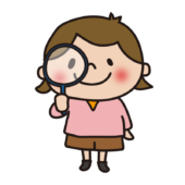 虫眼鏡で観察する子供（女の子1）