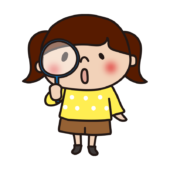 虫眼鏡で観察する子供（女の子2）