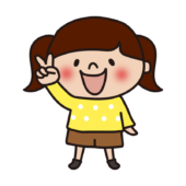 ピースをする子供（女の子2）