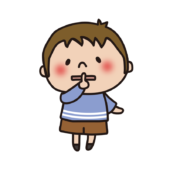 静かにのポーズをする子供（男の子1）