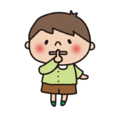 静かにのポーズをする子供（男の子2）