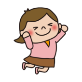 嬉しそうにジャンプする子供（女の子1）