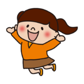 嬉しそうにジャンプする子供（女の子2）