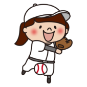 野球でボールを投げる子供（女の子）