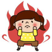 やる気に燃えている子供（女の子2）