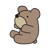 コロンとした大きなクマのぬいぐるみ