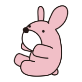 コロンとした大きなウサギのぬいぐるみ