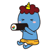 恵方巻を食べる青鬼