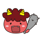 金棒を持っている赤鬼