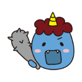 金棒を持っている青鬼