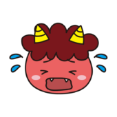 泣いている赤鬼の顔