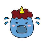 泣いている青鬼の顔