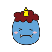 笑っている青鬼の顔