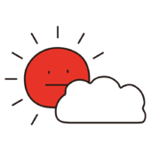 お天気記号晴れのち曇り