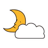 お天気記号夜晴れのち曇り