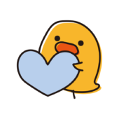 青いハートを持っているひよこ