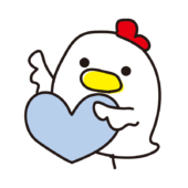 青いハートを持っているニワトリ