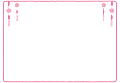 桃の花のつるし飾りの枠（横）