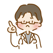 困った顔で指導するゆるくて可愛い男性のお医者さん