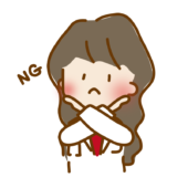 バツのポーズをしているゆるくて可愛い女性のお医者さん