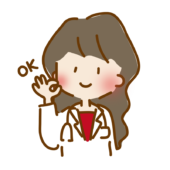 OKサインを出すゆるくて可愛い女性のお医者さん