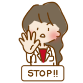 ストップのポーズをしているゆるくて可愛い女性のお医者さん