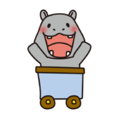 列車に乗ったカバ