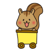 列車に乗ったリス