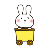 列車に乗った白いうさぎ