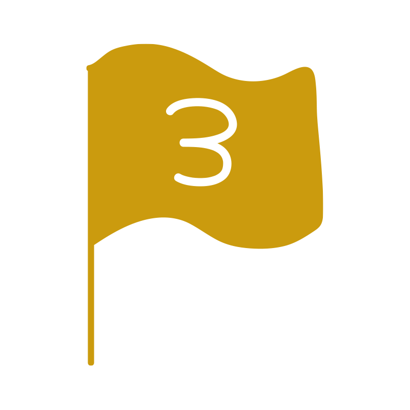 3位の銅の旗
