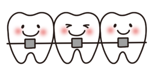 矯正の器具を付けた歯