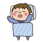 布団で眠る子供（男の子1）