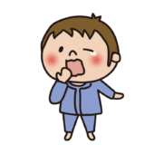 パジャマを着た眠そうな子供（男の子1）