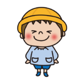 通園帽子をかぶってスモックを着た幼稚園児（男の子1）