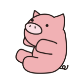 コロンとした大きなブタのぬいぐるみ