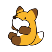 コロンとした大きなキツネのぬいぐるみ