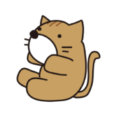 コロンとした大きな猫のぬいぐるみ