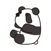 コロンとした大きなパンダのぬいぐるみ